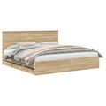 vidaXL Rám postele Sonoma dub 200 x 200 cm Inžinierske drevo