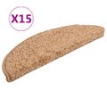 vidaXL Schodové rohože 15 ks 56x17x3 cm béžové, polkruhové