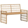 vidaXL Vonkajšia lavička 2 -Seater 116 x 55 x 82 cm Oceľ a poly ratan