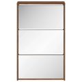 vidaXL Botník so zrkadlom 3-poschodový hnedý dub 63x17x102,5 cm