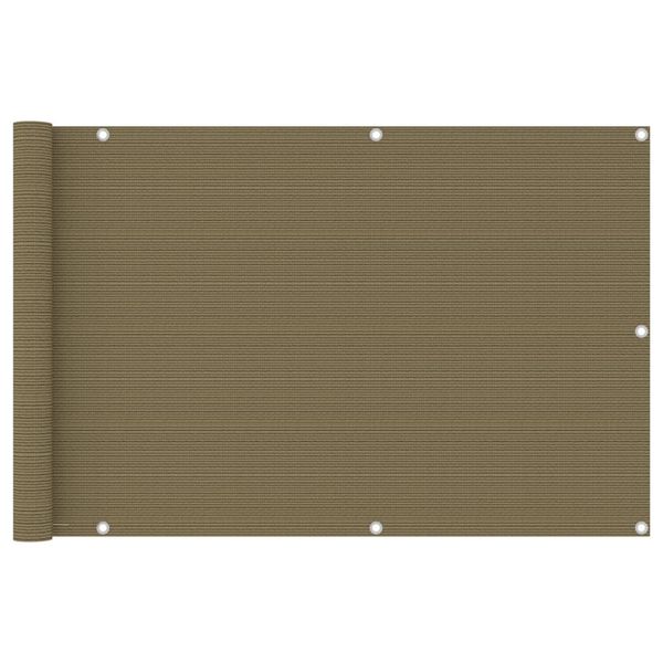 vidaXL Balkónová markíza, sivohnedá 90x500 cm, HDPE
