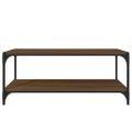 vidaXL TV skrinka hnedý dub 100x33x41 cm spracované drevo a oceľ