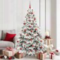 vidaXL Umelý vianočný stromček s 300 LED-i Biela 180 cm PE a PVC