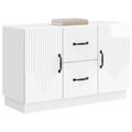 vidaXL Servírovacia skriňa Biela s vysokým leskom 89 x 34,5 x 57 cm