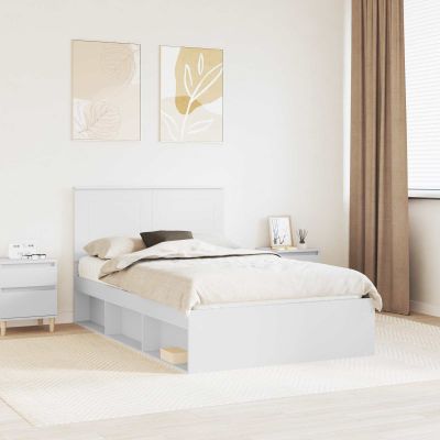 vidaXL Rám postele Biela 120 x 190 cm Masívne borovicové drevo