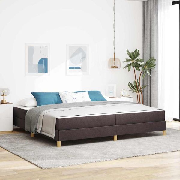 vidaXL Posteľ s pružinovým rámom Tmavohnedá 200 x 200 cm látka