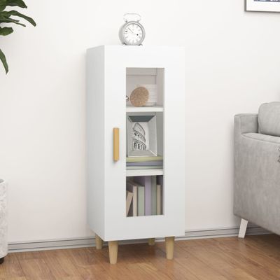 vidaXL Komoda biela 34,5x34x90 cm spracované drevo