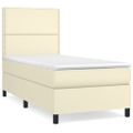 vidaXL Boxspring posteľ s matracom krémová 100x200 cm umelá koža