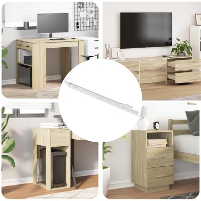vidaXL Posuv zásuvky 49 pcs Biela Oceľ