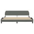vidaXL Rám postele Dover tmavosivá 200x200 cm látka