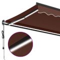 vidaXL Automaticky zaťahovacia markíza s LED hnedá 450x350 cm