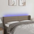 vidaXL Čelo postele s LED sivohnedé 147x16x78/88 cm látka