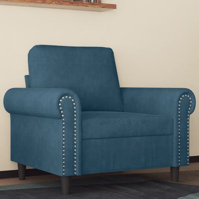 vidaXL Kreslo modré 60 cm zamat