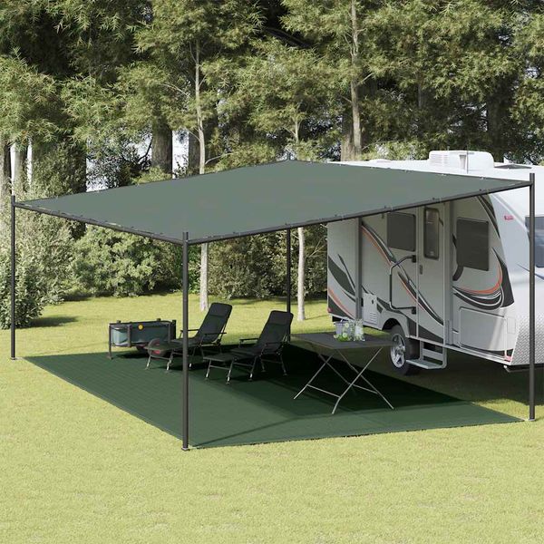 vidaXL Koberec do stanu 400x700 cm tmavozelený HDPE
