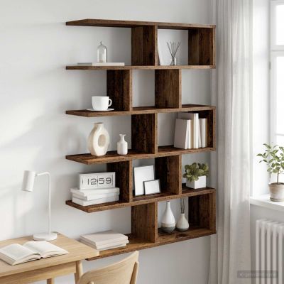 vidaXL Stenná polica Staré drevo 70 x 20 x 100 cm Kompozitné drevo