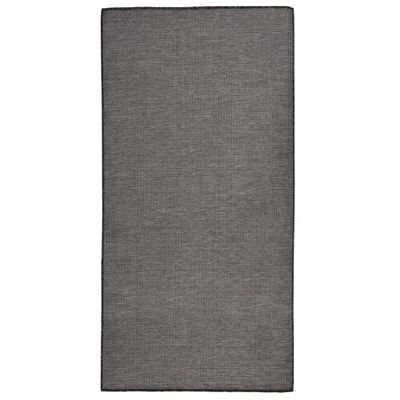 vidaXL Vonkajší koberec s plochým tkaním 100x200 cm sivý