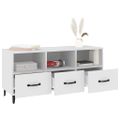 vidaXL TV stolík biely 102x35x50 cm spracované drevo