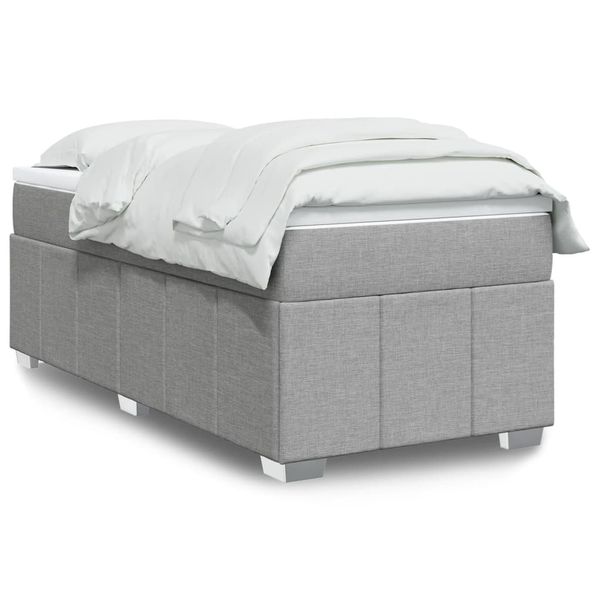 vidaXL Posteľný rám boxsping s matracom bledosivý 80x200 cm látka