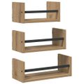 vidaXL Sada nástenných políc 3 ks Remeselný dub 40x16x14cm