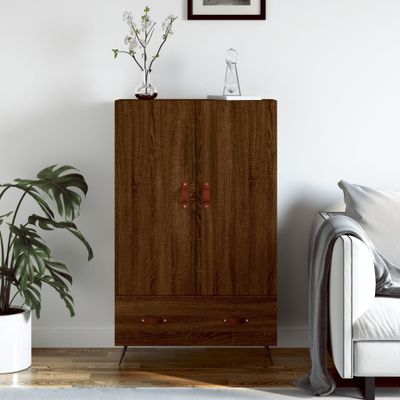 vidaXL Vysoká skrinka hnedá dub 69,5x31x115 cm kompozitné drevo