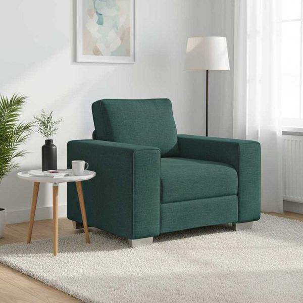 vidaXL Sofový kreslo Tmavozelená 100 cm látka