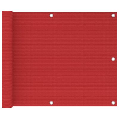 vidaXL Balkónová markíza, červená 75x500 cm, HDPE