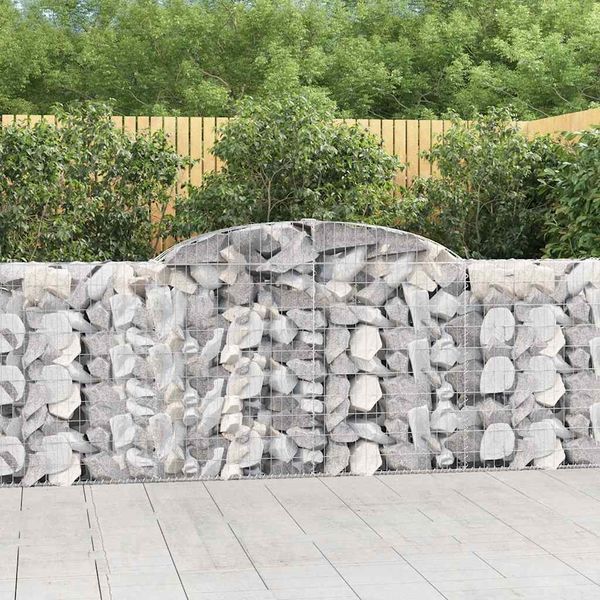 vidaXL Oblúkové gabiónové koše 8ks 300x30x100/120cm pozinkované železo
