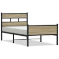vidaXL Posteľný rám bez matraca dub sonoma 75x190 cm kompozitné drevo