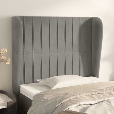 vidaXL Čelo postele so záhybmi bledosivé 93x23x118/128 cm zamat