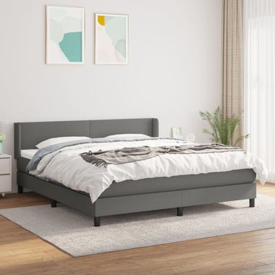 vidaXL Boxspring posteľ s matracom tmavosivá 160x200 cm látka