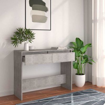 vidaXL Konzolový stolík, betónovo sivý 100x35x76,5cm, kompozitné drevo