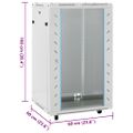 vidaXL 15U Nástenná serverová skriňa 19" IP20 sivá 60x60x100 cm