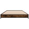 vidaXL Posteľný rám dymový dub 90x200 cm kompozitné drevo a kov