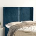 vidaXL Čelo postele so záhybmi tmavomodrá 147x16x118/128 cm zamat