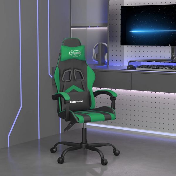 vidaXL Herná stolička čierna a zelená umelá koža