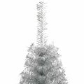 vidaXL Umelý polovičný vianočný stromček+stojan, strieborný 180 cm