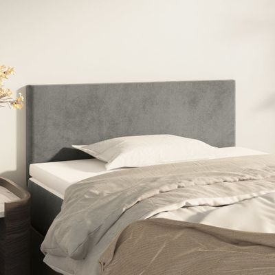 vidaXL Čelo postele bledosivé 100x5x78/88 cm zamat
