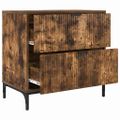 vidaXL Nočný stolík Tmavý dub 63.5 x 36 x 61 cm Kompozitné drevo
