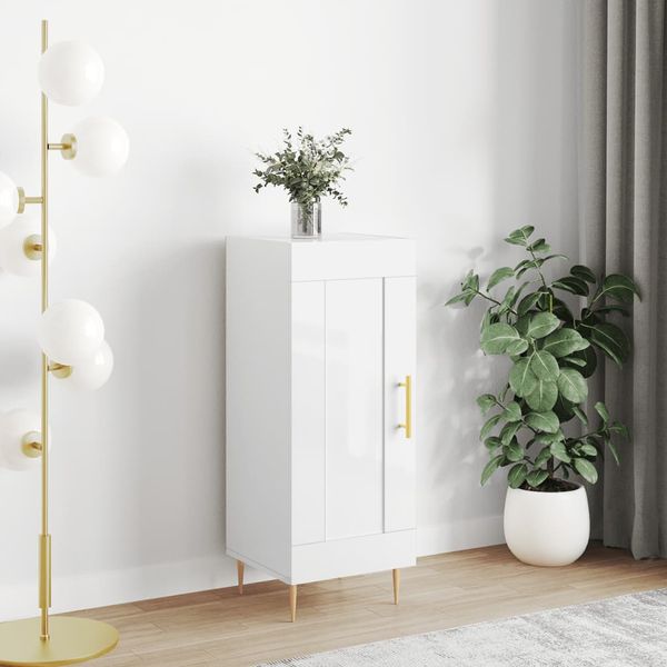 vidaXL Komoda lesklá biela 34,5x34x90 cm spracované drevo