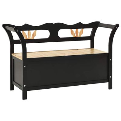vidaXL Úložná lavica 126 cm čierna jedľový masív