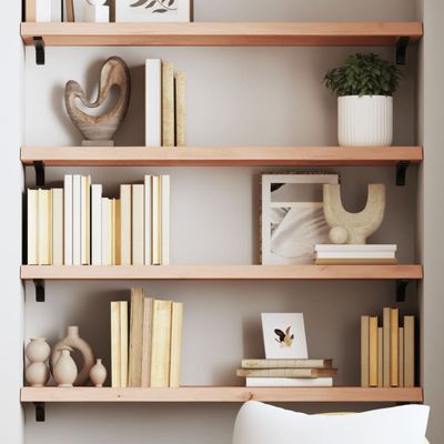 vidaXL Nástenná polica 80x30x(2-4) cm neošetrený dubový masív