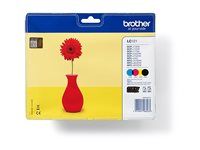Čierna, žltá, azúrová, purpurová - originálna - blistr - atramentová kazeta - pre Brother DCP-J132W, DCP-J552DW, DCP-J752DW