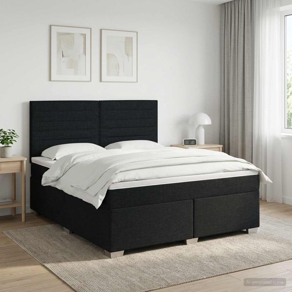 vidaXL Posteľ boxspring s matracom Čierna 140 x 200 cm Látka
