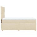 vidaXL Posteľný rám boxsping s matracom krémový 80x200 cm látka