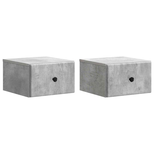 vidaXL Nástenná nočná skrinka 2 pcs Betónovo sivá 34,5 x 33 x 20 cm