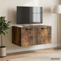vidaXL Nástenná TV skrinka Nástenný Dymový dub 59,5 x 41 x 30 cm