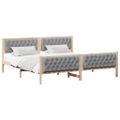 vidaXL Rám postele Svetlosivá 200 x 200 cm Masívne borovicové drevo