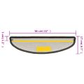 vidaXL Schodové rohože 15 ks 56x17x3 cm tmavošedé polkruhové