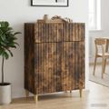 vidaXL Servírovacia skriňa so zásuvkou Dymový dub 66 x 34,5 x 90 cm