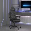 vidaXL Otočná herná stolička s podnožkou čierna umelá koža